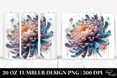 20 Oz Tumbler Sublimation | Gardenia Watercolor Splash Product Image 1