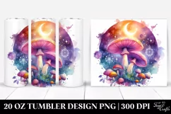 Vibrant Celestial Mushroom Clipart 20 Oz Tumbler Product Image 1