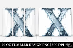 Letter X Ice Water Drops, 20 Oz Tumbler Product Image 1