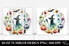 Washed Watercolor Retro Witch 20 oz Tumbler Product Image 1