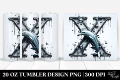 Letter X Shiny Dolphin, 20 Oz Tumbler Product Image 1