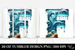 Letter F Shiny Sea Creatures, 20 Oz Tumbler Product Image 1