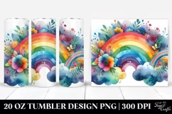 Watercolor Rainbow Vibrant Frame, 20 Oz Tumbler Product Image 1