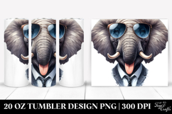 Funny Elephant Portrait, 20 Oz Tumbler Product Image 1
