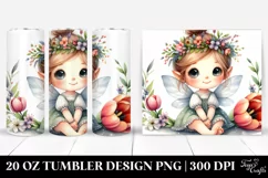 Cute Fairy with Flowers PNG Product Image 1