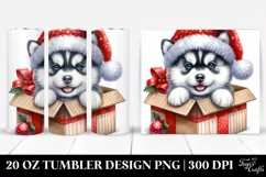 Cute Winter Siberian Husky Sublimation PNG Product Image 1