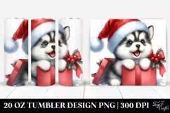 Cute Winter Siberian Husky Sublimation PNG Product Image 1