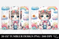 Colorful Whimsical Baby Kitten | 20 Oz Tumbler Product Image 1