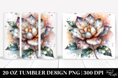 20 Oz Tumbler Sublimation | Gardenia Watercolor Splash Product Image 1