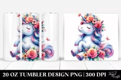 Cute Unicorn Playing | 20 oz Tumbler Product Image 1