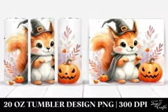 Adorable Halloween Squirrel Watercolor PNG Product Image 1
