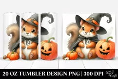 Adorable Halloween Squirrel Watercolor PNG Product Image 1