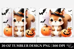 Adorable Halloween Squirrel Watercolor PNG Product Image 1