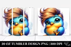 Funny Baby Bird Drawing | 20 oz Tumbler Product Image 1