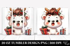 Expressive Polar Bear with Crazy Haircut Sublimation PNG Product Image 1