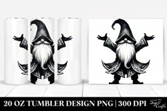 Simple Gothic Dancing Gnome Watercolor Tumbler Design Product Image 1