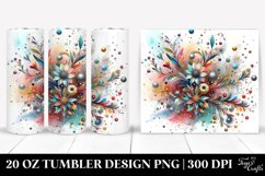20 Oz Tumbler Sublimation | Colorful Particles Silver Foil Product Image 1