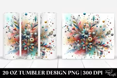 20 Oz Tumbler Sublimation | Colorful Particles Silver Foil Product Image 1