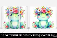 Colorful Frog with Flower Crown | 20 oz Tumbler Product Image 1