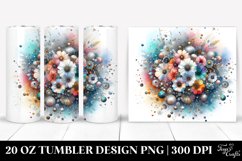 20 Oz Tumbler Sublimation | Colorful Particles Silver Foil Product Image 1
