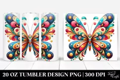 Colorful Wimsicall Butterfly | 20 Oz Tumbler Product Image 1