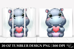 Hippo Love Sign, 20 Oz Tumbler Product Image 1
