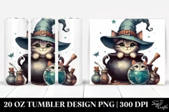 Vintage Witch Cat,Watercolor Washed | 20 oz Tumbler Product Image 1