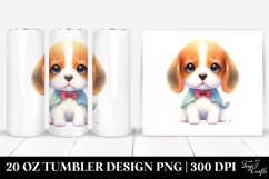 Cute Watercolor Beagle 20 Oz Tumbler Product Image 1