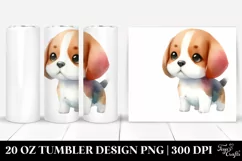 Cute Watercolor Beagle 20 Oz Tumbler Product Image 1
