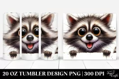 Crazy Looking Raccoon Peeking Over Paper | 20 Oz Tumbler Product Image 1