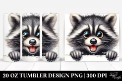 Crazy Looking Raccoon Peeking Over Paper | 20 Oz Tumbler Product Image 1