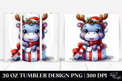 Enthusiastic Hippo with Crazy Haircut Sublimation PNG Product Image 1