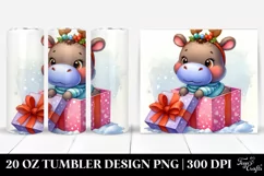 Enthusiastic Hippo with Crazy Haircut Sublimation PNG Product Image 1