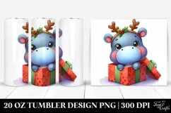 Enthusiastic Hippo with Crazy Haircut Sublimation PNG Product Image 1
