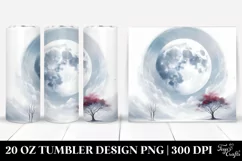 Simple Moon Digital Painting Tumbler Design Product Image 1