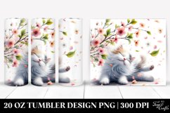 20 Oz Tumbler Sublimation | Cat Tumbling Spring Petals Product Image 1