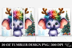 Expressive Baby Elephant with Crazy Haircut Sublimation PNG Product Image 1
