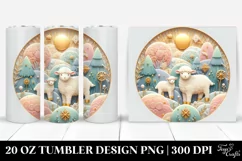 Pastel Lamb in Winter Scene 20 Oz Tumbler Product Image 1