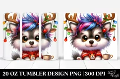 Enthusiastic Siberian Husky with Crazy Haircut Sublimation Product Image 1