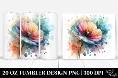 Abstract Poppy Design, Clipart 20 Oz Tumbler Product Image 1