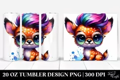 Funny Baby Deer Drawing | 20 oz Tumbler Product Image 1