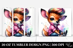 Funny Baby Deer Drawing | 20 oz Tumbler Product Image 1