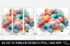 Colorful Watercolor Cloud | 20 oz Tumbler Product Image 1