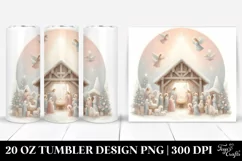 Festive Nativity Scene Clipart, High-Res 20 Oz Tumbler Product Image 1