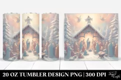 Pastel Nativity Scene Design, Clipart 20 Oz Tumbler Product Image 1