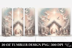 Pastel Nativity Scene Design, Clipart 20 Oz Tumbler Product Image 1