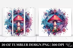 Magical Celestial Mushroom Clipart 20 Oz Tumbler Product Image 1