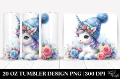 Cute Baby Unicorn with Blue Hat | 20 oz Tumbler Product Image 1