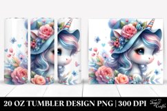 Cute Baby Unicorn with Blue Hat | 20 oz Tumbler Product Image 1