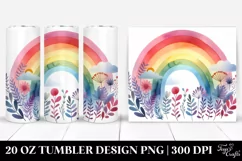 Colorful Watercolor Rainbow 20 Oz Tumbler Product Image 1